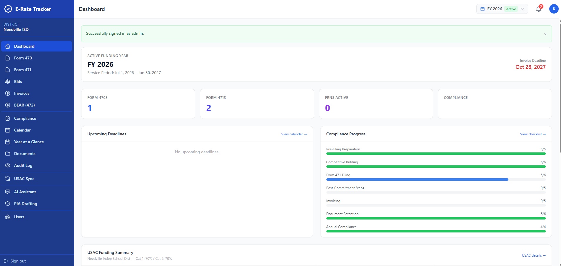 E-Rate Tracker Dashboard